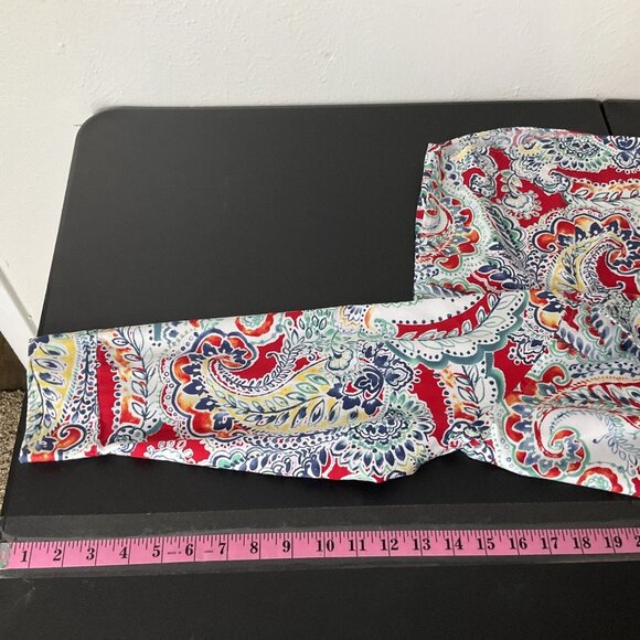 Champs Shirt Women XL Multicolor Paisley Button Up No Iron 3/4‎ Sleeve Classic - Picture 11 of 13